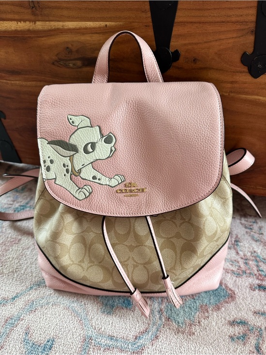 Coach Handbags - Disney x Coach 101 Dalmatians Elle Backpack Pink Signature Canvas Rare